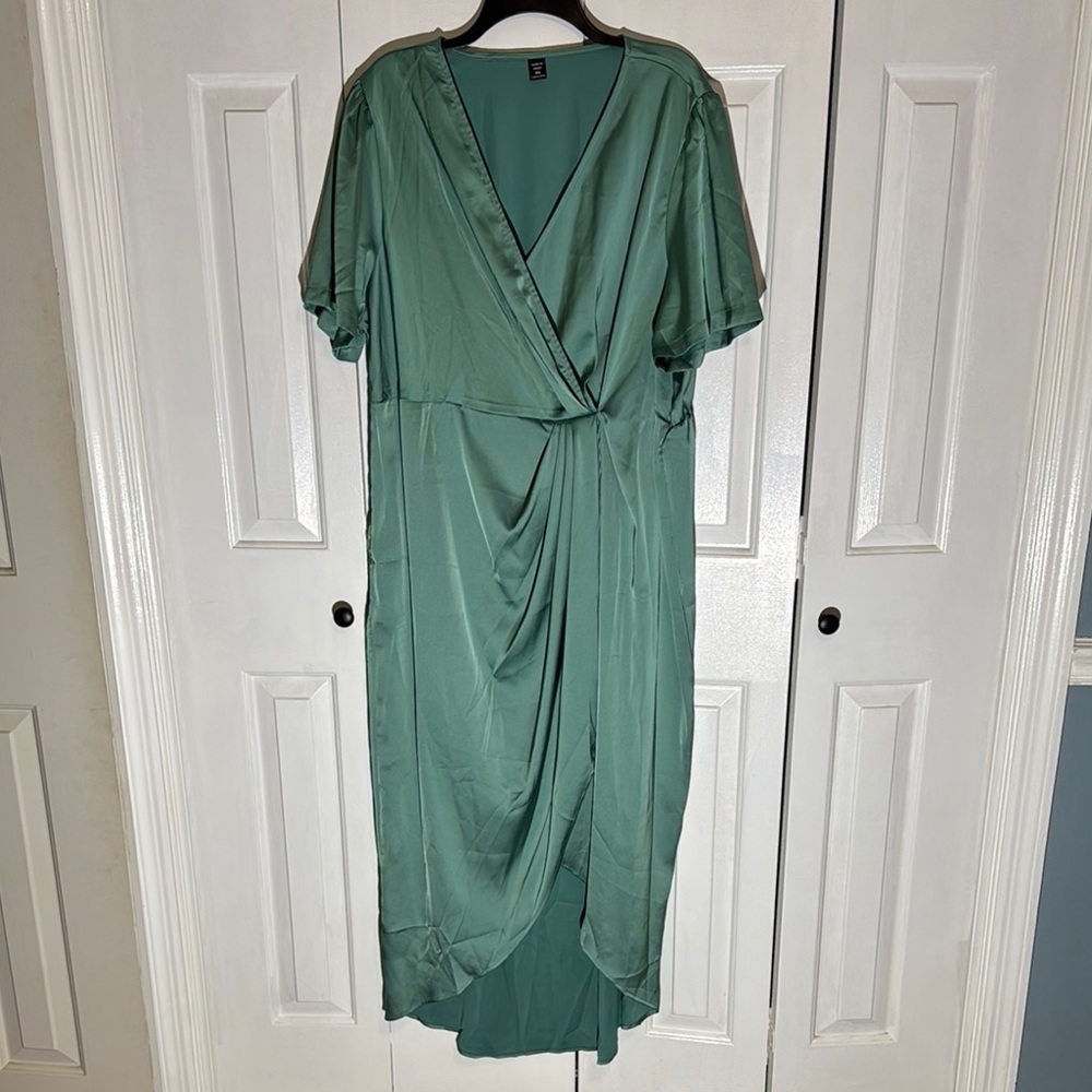 SHEIN Green High Low Dress